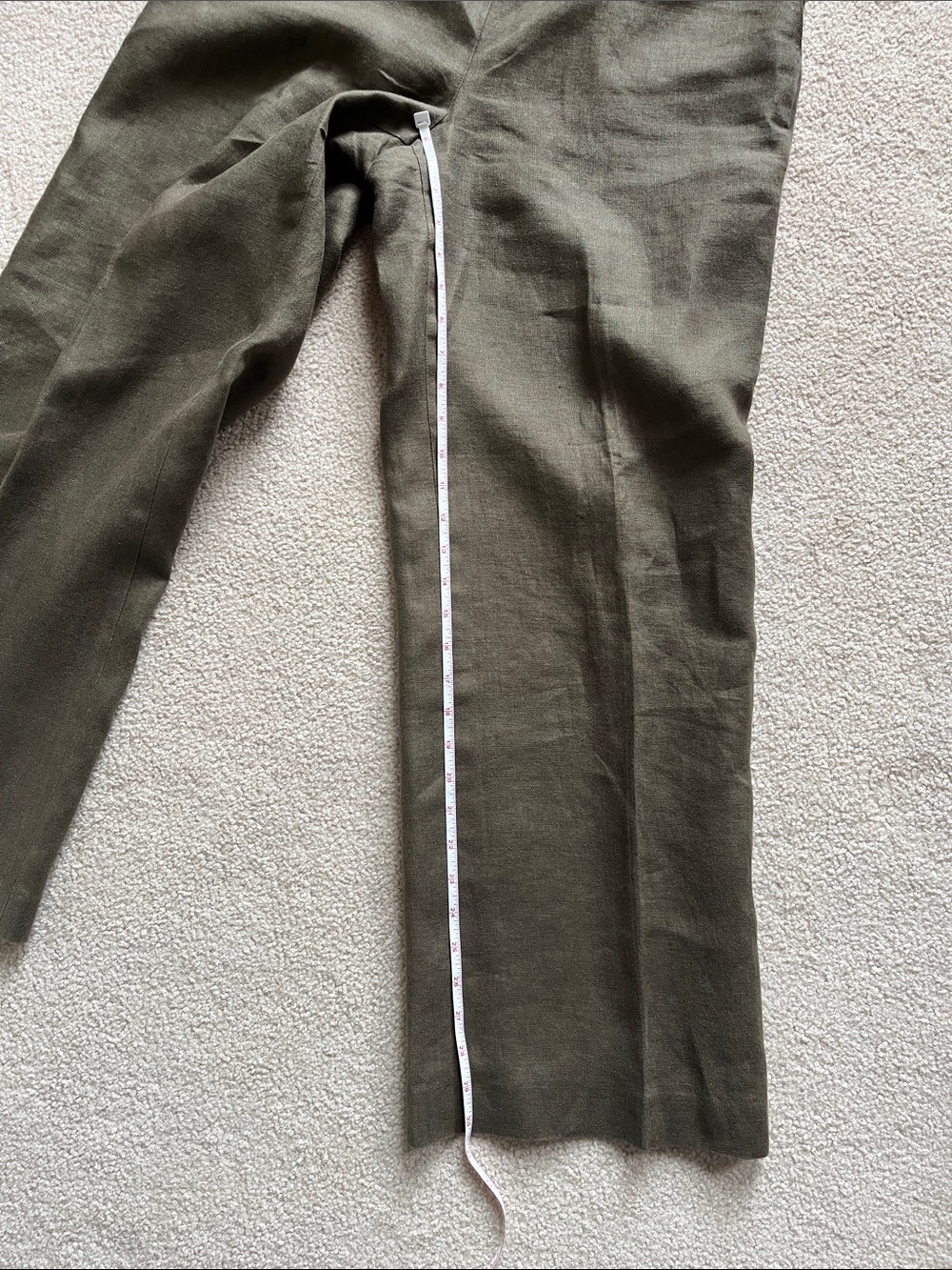 Talbots Woman’s Olive Irish Linen lined Pants - Picture 7 of 7